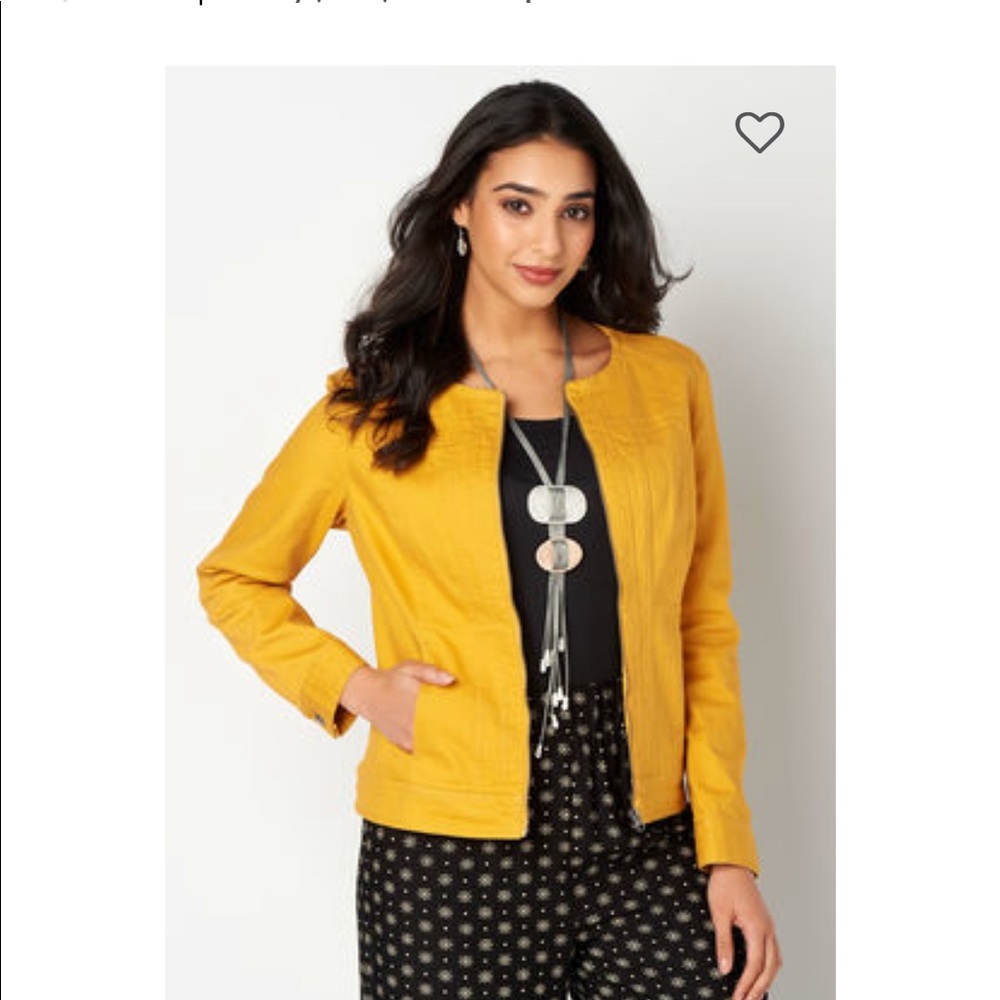 Collarless Denim Jacket